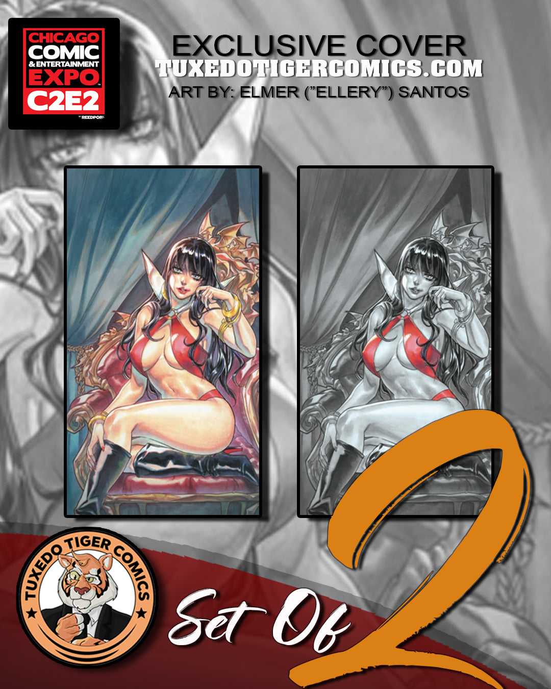 VAMPIRELLA #1 C2E2 ELLERY SANTOS Virgin Variant SET LTD 250