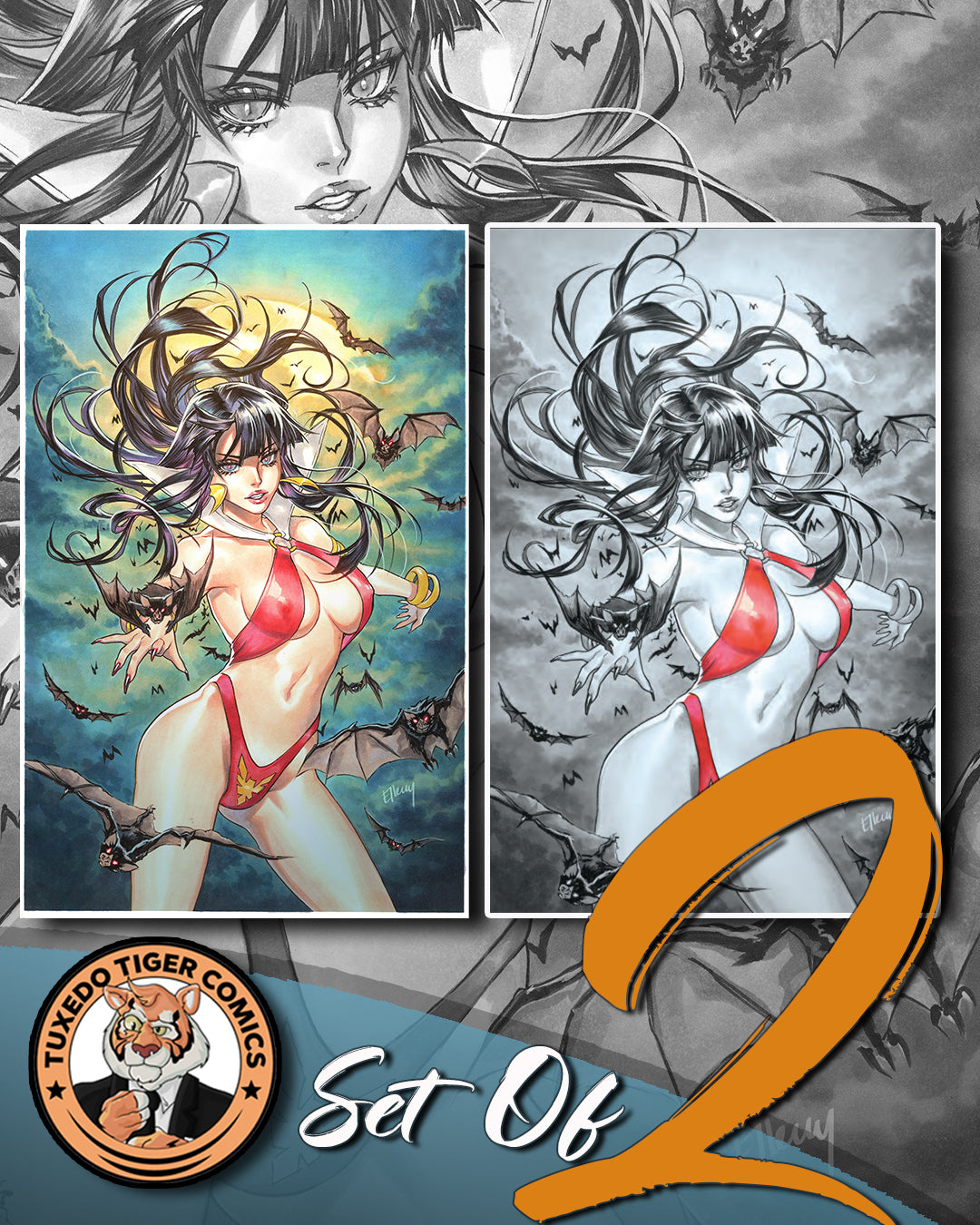 VAMPIRELLA #2 ELLERY SANTOS Virgin Variant SET LTD 250
