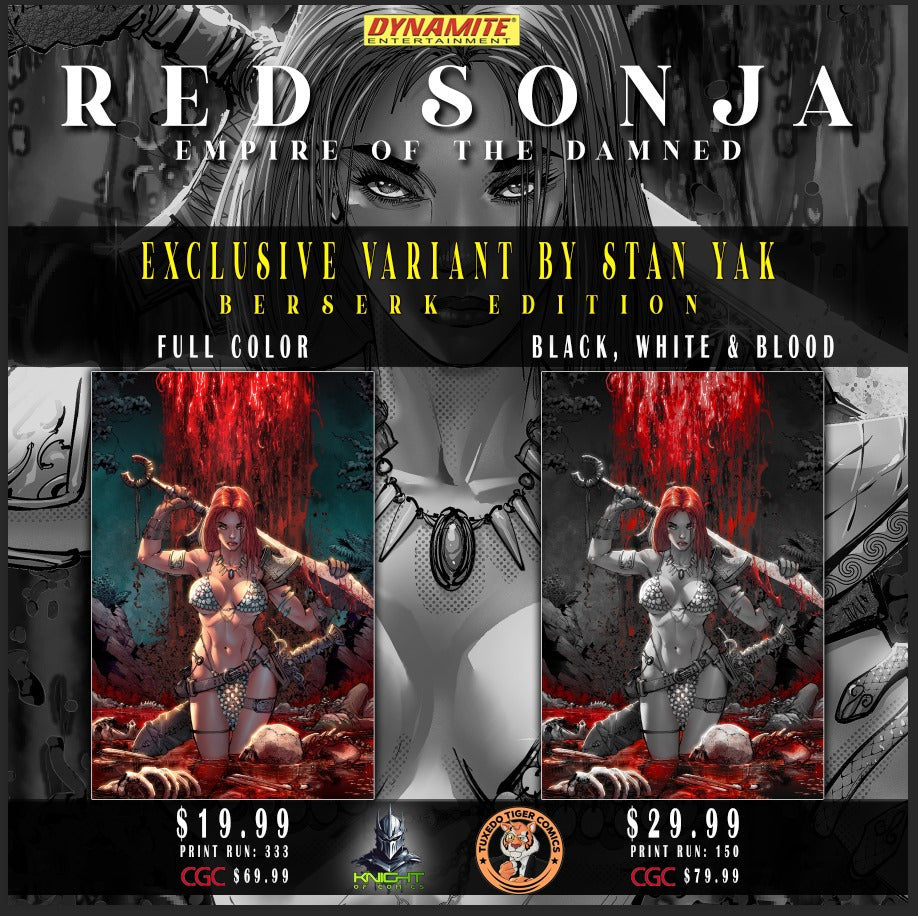 RED SONJA EMPIRED OF THE DAMED #1 BESERK EDITION BY STAN YAK