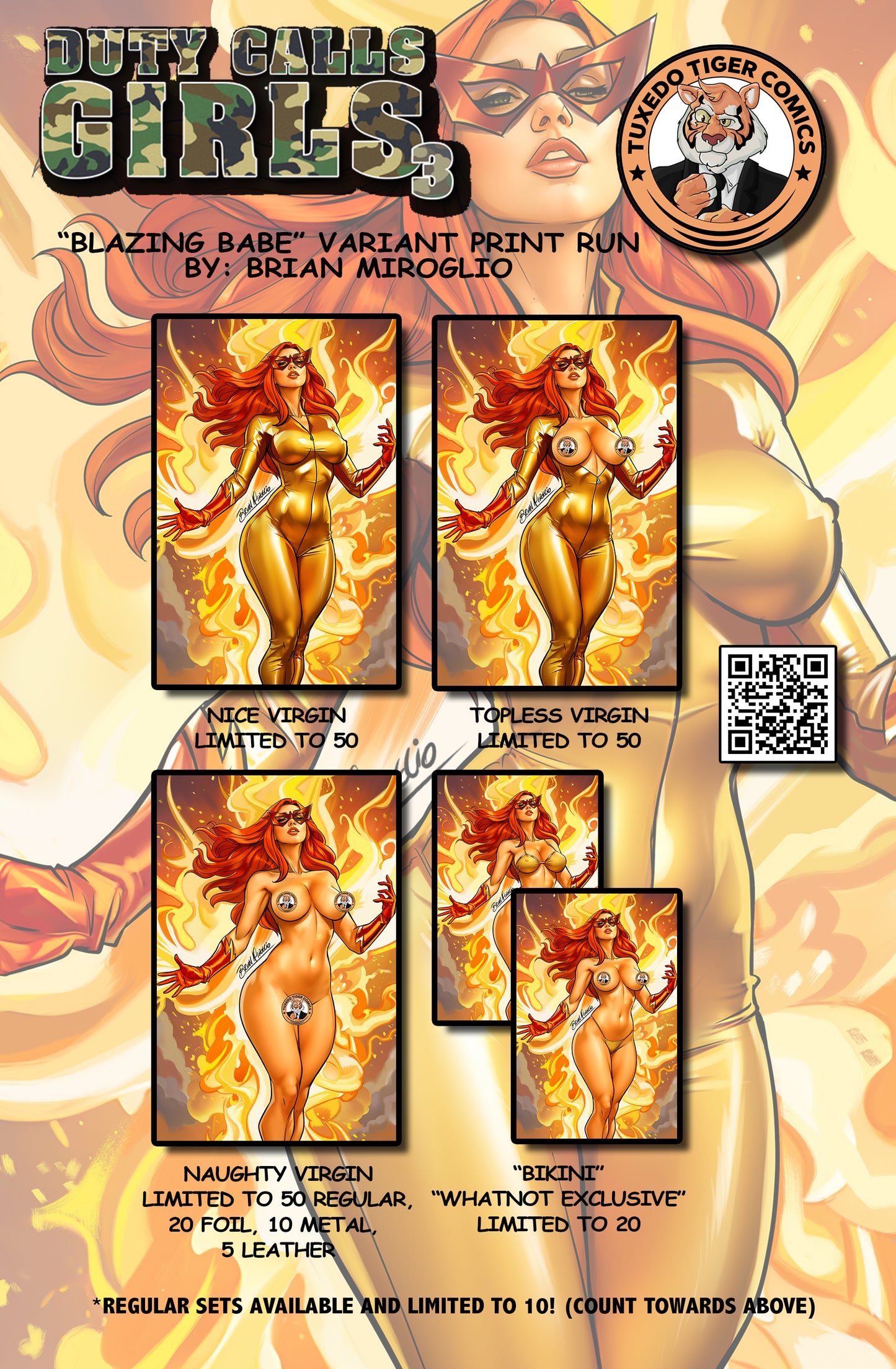 Duty Calls Girls 3 "Blazing Babe" LAST SET By BRIAN MIROGLIO RAREMARQ