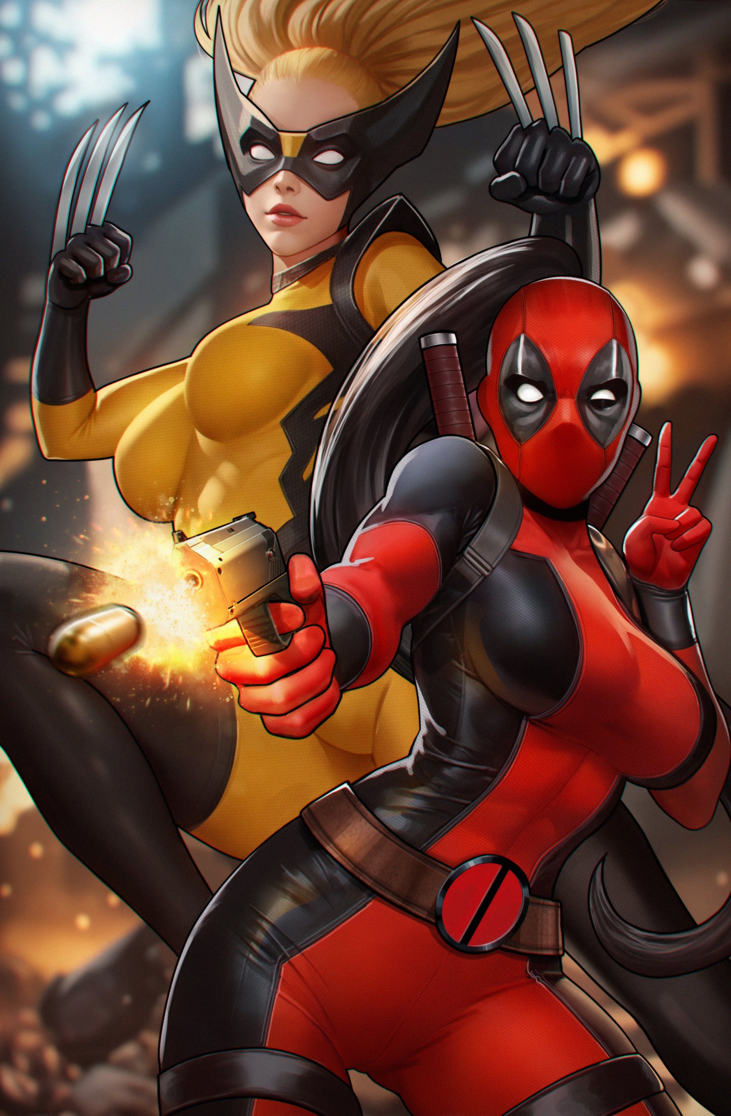 Duty Calls Girls 2 Lady Deadpool & Lady Wolverine by Dalmos