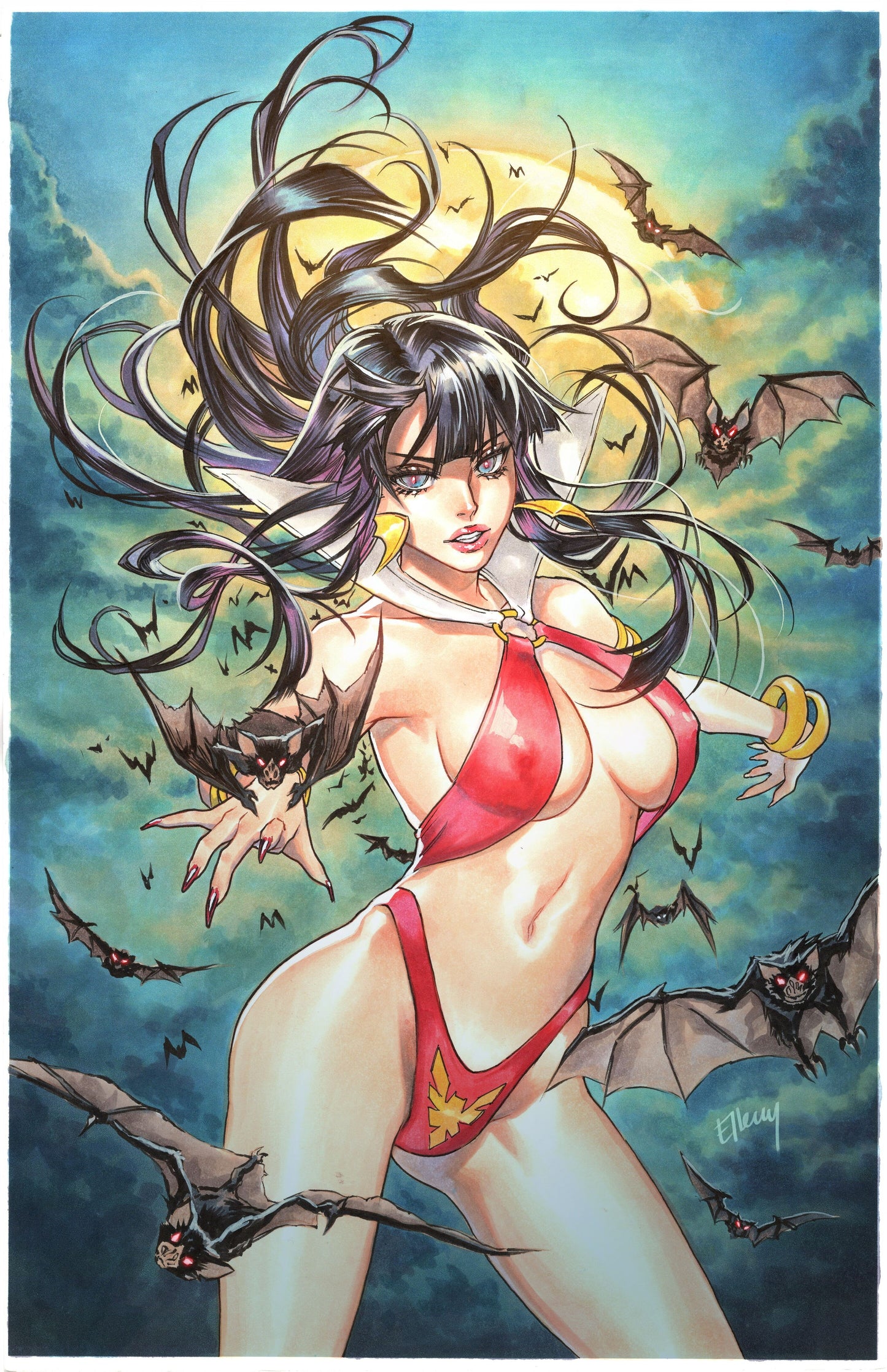 VAMPIRELLA #2 EXCLUSIVE Virgin Variant BY ELLERY SANTOS A LTD 250